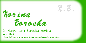 norina boroska business card